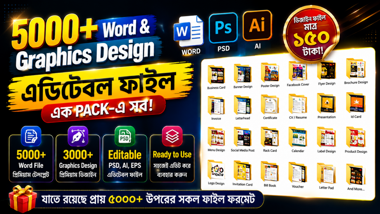 5000+ Word and Graphics Editable Files collection Bangla
