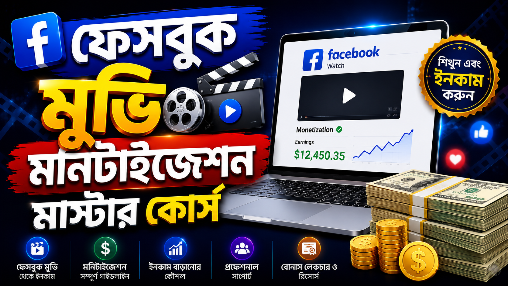 Facebook Movie Monetization Course Bangla