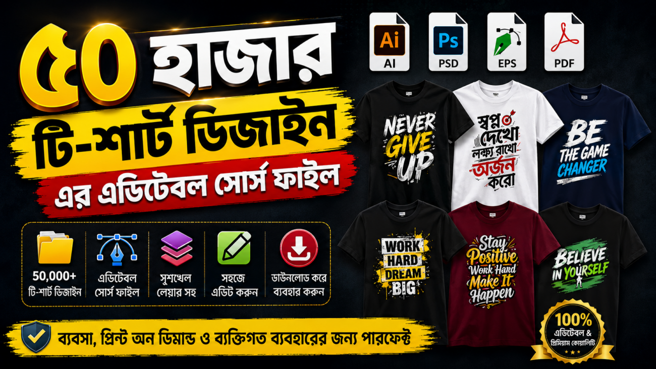 T Shirt Design PSD Template – Editable Photoshop T-Shirt Design