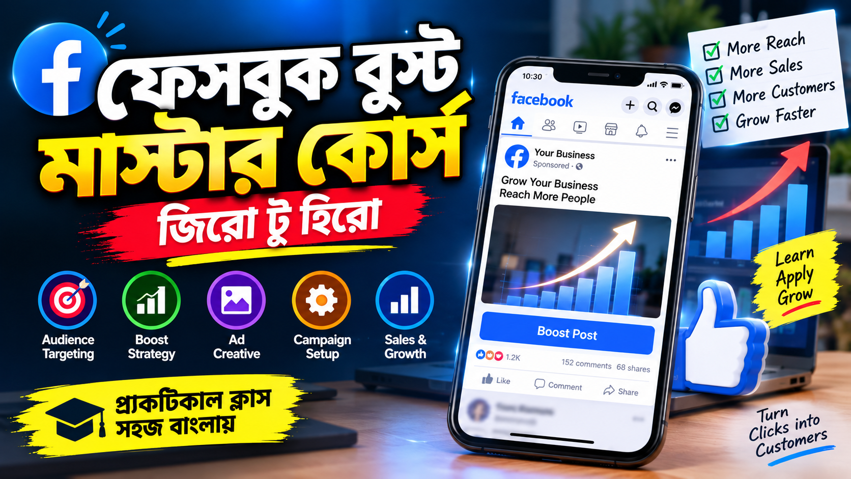 Facebook Boost Master Plus course - Facebook boost course Bangla